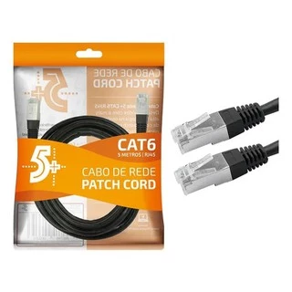 Cabo De Rede Cat6 Blindado Para Internet Com 5 Metros Giga