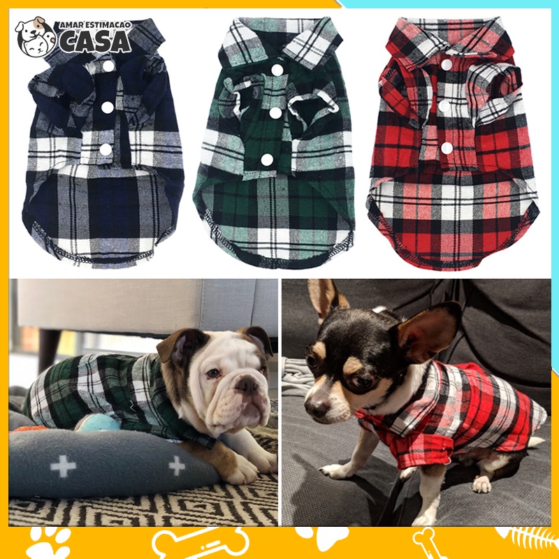 Em promoção! Menino, Cachorro Gato Camisola Macacão Xadrez Design De Bolso  De Estimação Cachorro Casaco De Outono Roupas Roupa 5 Tamanhos 3 Cores