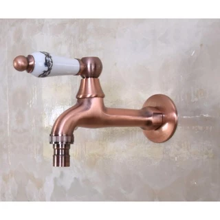 Torneira De Cobre Vermelha De Latão Para Parede De Banheiro/Lavanderia uav307