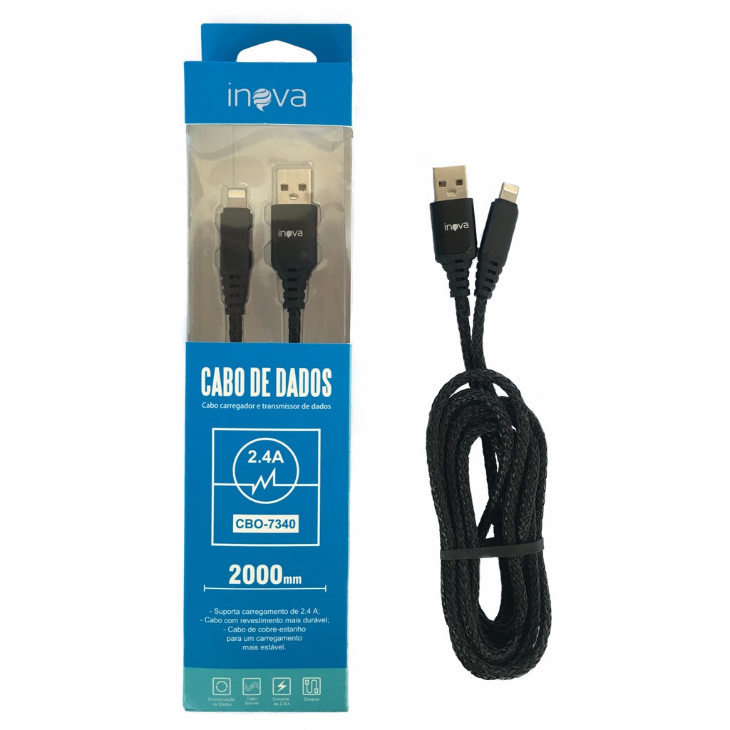 Cabo USB IPhone carregador e dados para celular - Kit de cabos 2 metros -  WebStore