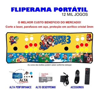 Análise Fliperama Portátil Slim 12mil jogos COMPLETO !!! www