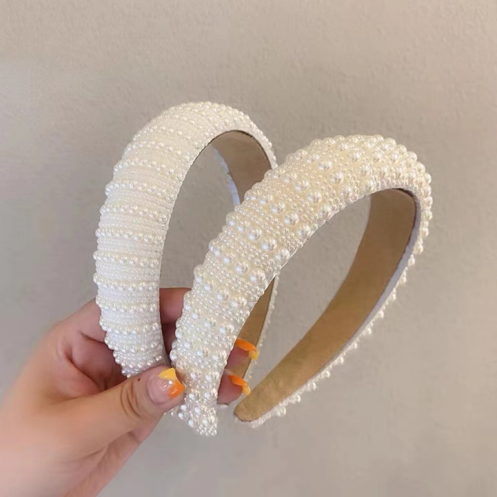 12pcs Tiara De Cabelo Feminina Com Pérolas E Borda Larga/Tiara de