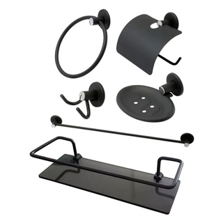 Mega Combo 6 Itens Kit e Porta Shampoo Reto Preto