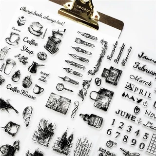 JIANWU 1 Pcs Selo De Silicone Transparente Retro Da Torre De Avião De Construção Claras Selos Fontes Do Escritório DIY Diário Scrapbooking Material Decorativo Papelaria Suprimentos
