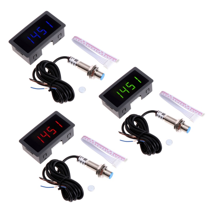 PC 4 Digital LED Tacômetro RPM-Medidor De Velocidade + Sensor De ...