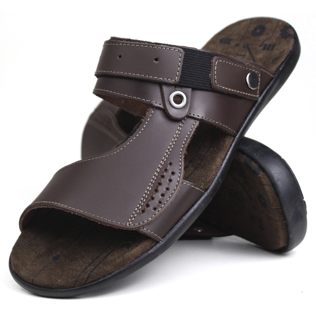 Chinelo Masculino em Couro Super Confortável Promoção