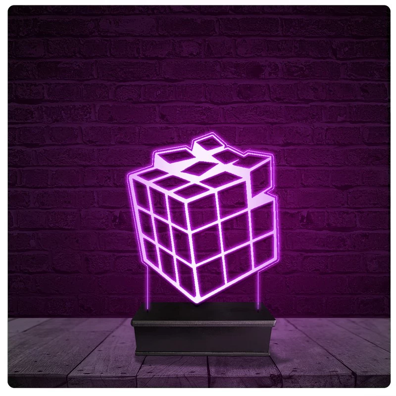 Luminária e Abajur Acrílico Led - Rubik Cubo Mágico moyu