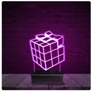 Luminária e Abajur Acrílico Led - Rubik Cubo Mágico moyu
