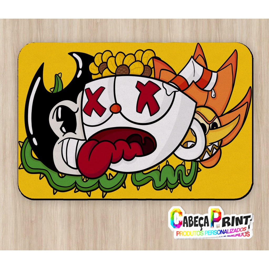 cuphead ゲーミングマウスパッド　レア Mouse Pad 20x28 Cm Cuphead | Shopee Brasil