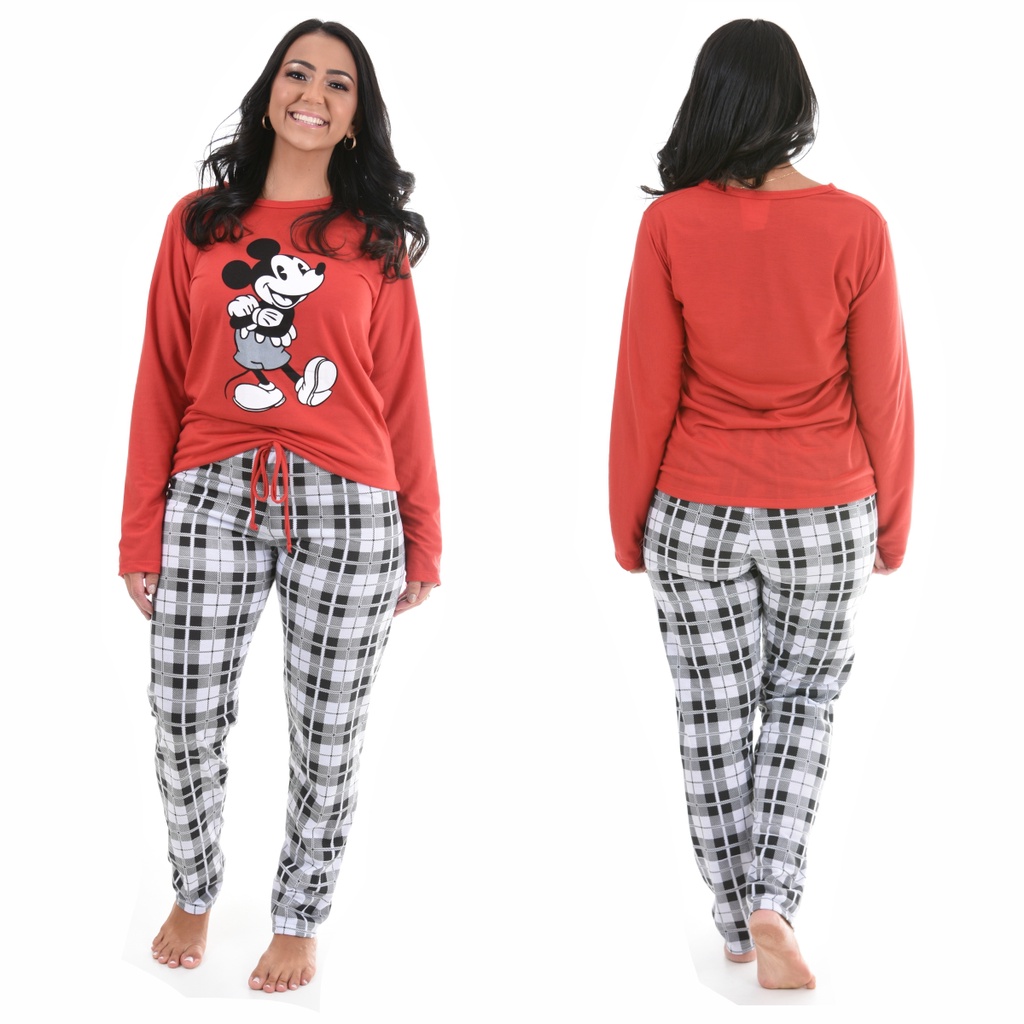 Pijama Xadrez Vermelho Vintage - Feminino Vermelho