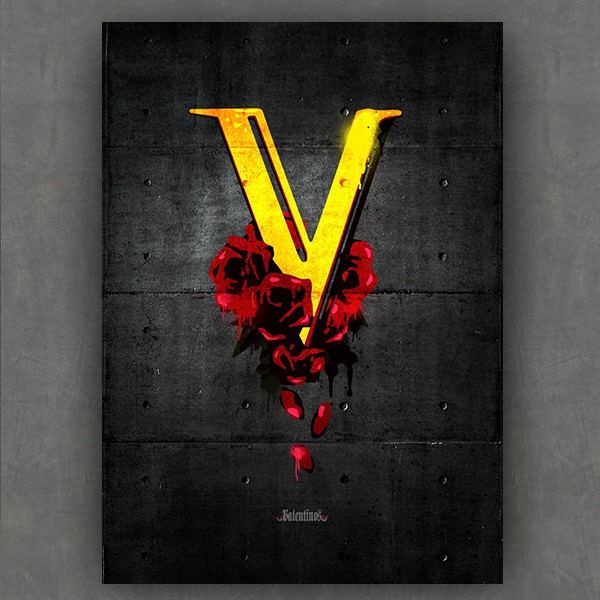 Valentinos Cyberpunk 2077, Gamer, Geek, Nerd, Placa Decorativa 30x20cm