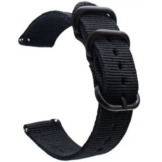 Pulseira Nylon Engate Rápido 3 Argolas Compatível Relógios Smartwatch Pinos Retos Medidas 18 / 20 / 22 / 24mm