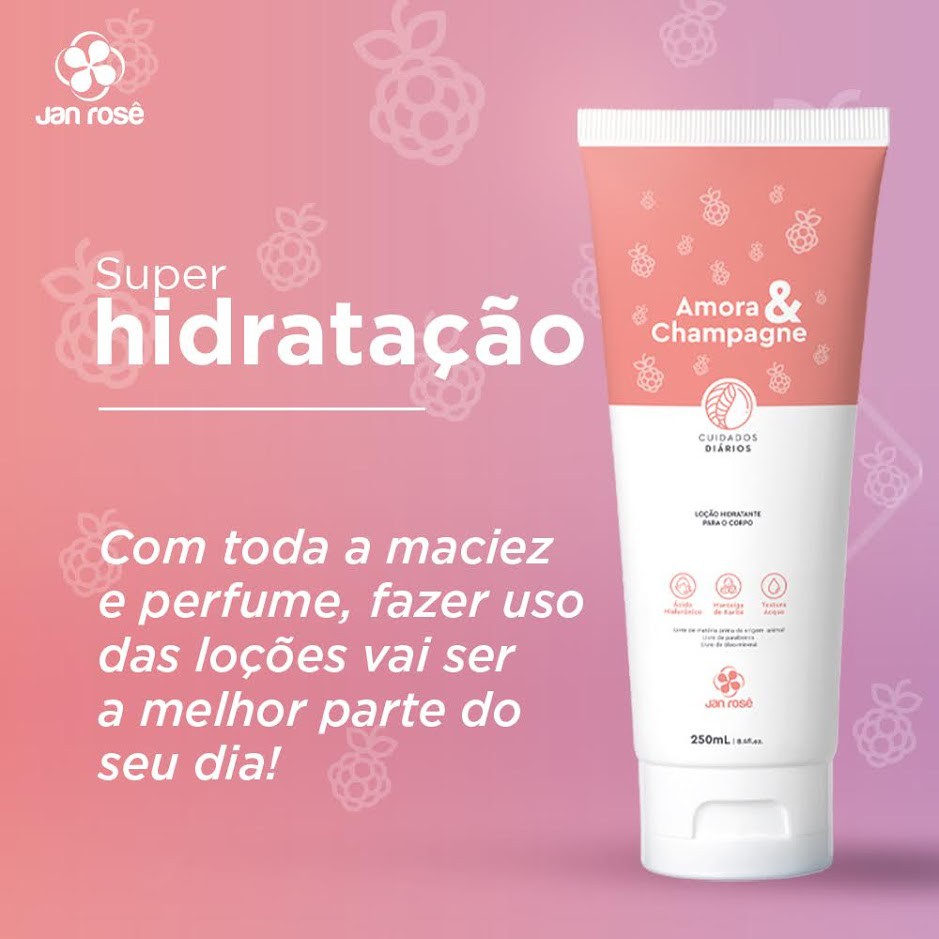Hidratante Corporal Toque Seco aroma de Amora & Champagne Vegano 250ml ...