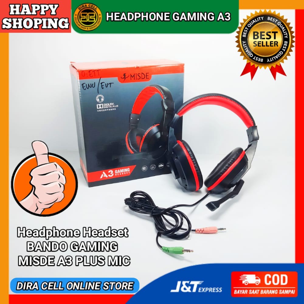 Fone De Ouvido Misde A3 PLUS Com Microfone E Som Baixo Para Jogos ...