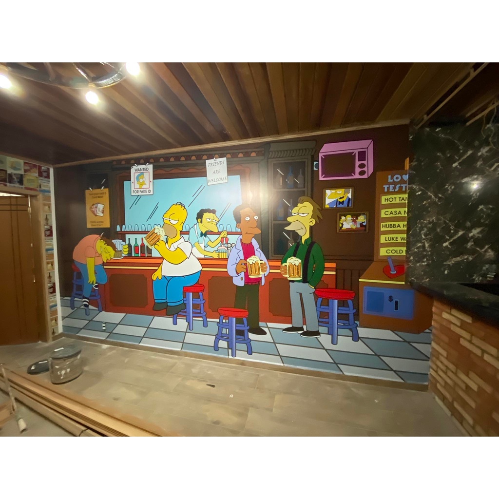 Papel de parede simpsons bar moes personalizado alta resolução 1,04x1,6