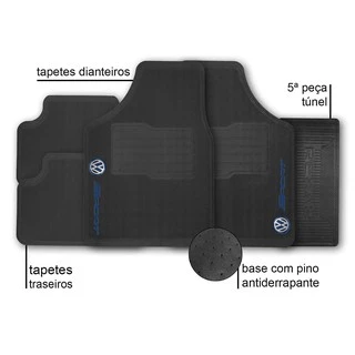 Kit Tapete De Borracha Sport Com Logo Da Vw Gol G2 G3 G4 G5 G6 G7