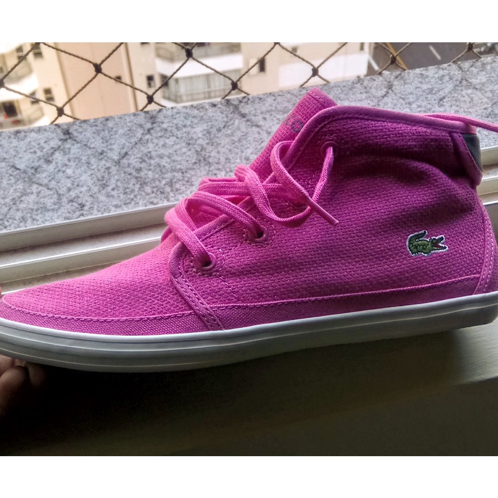 Tenis rosa lacoste hot sale