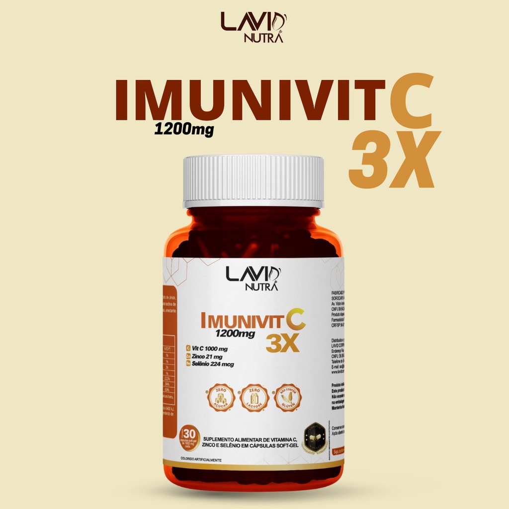 Vitamina C Imunivit 3x 1200mg | Shopee Brasil