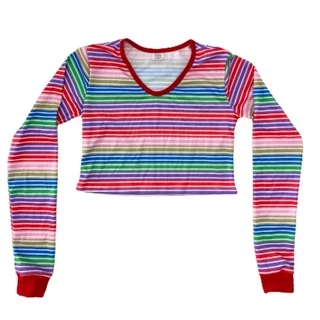 Blusa Feminina Chucky Boneco Assassino Blusa Listrada Cropped Blusa Colorida