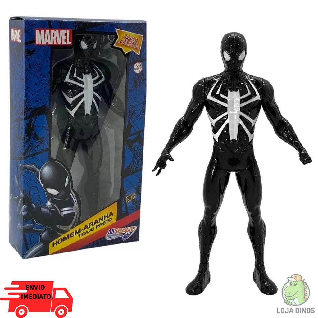 Boneco Action Figure Homem Aranha Spiderman Preto 17 Cm A6