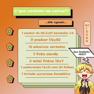 Box anime diversos /40 peças colecionaveis naruto/ demon slayer