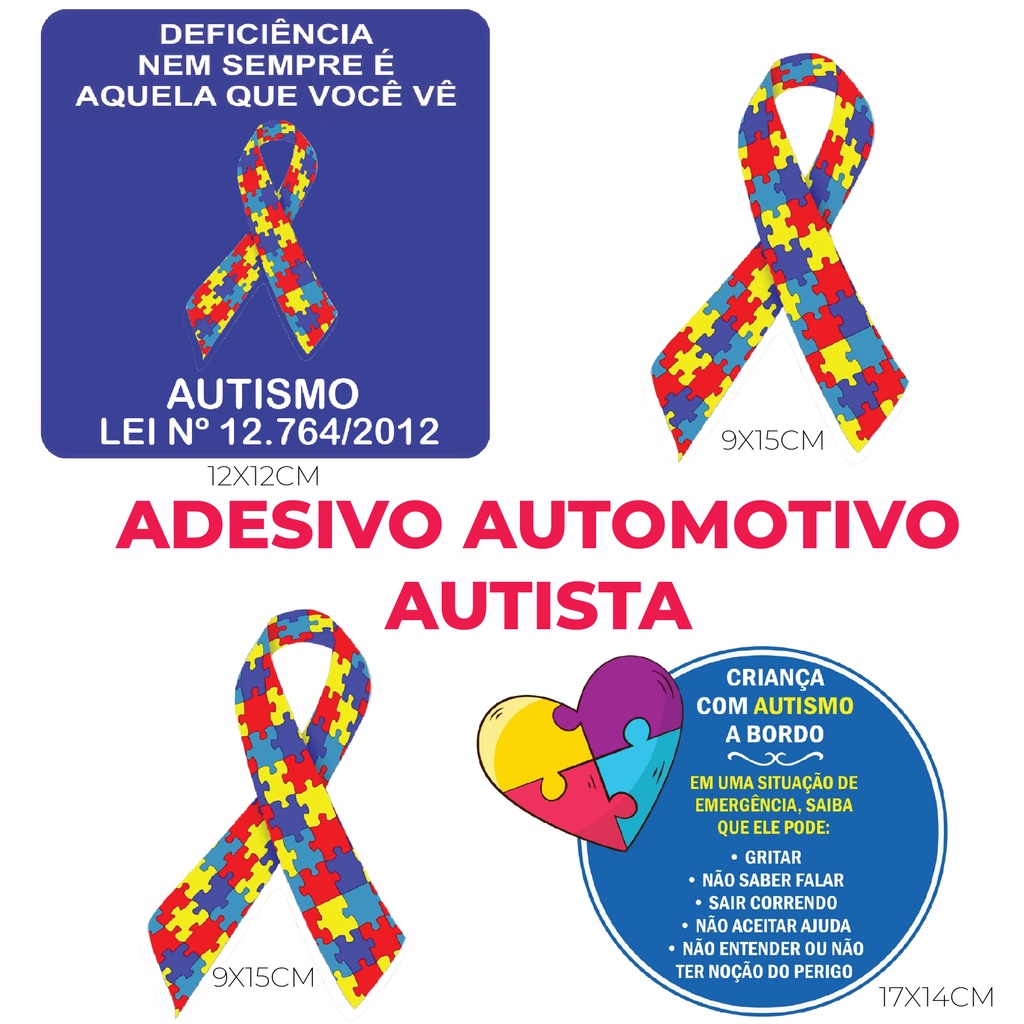 Kit Adesivo Automotivo IdentificaÇÃo Autismo Autista Adesivo De Carro Shopee Brasil 