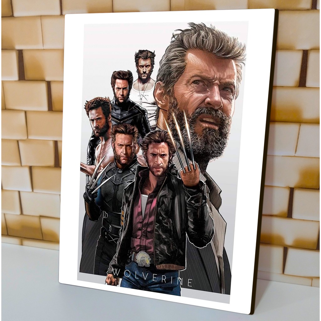 Quadro Decorativo Deadpool 3 Logan Wolverine Poster 33x43cm