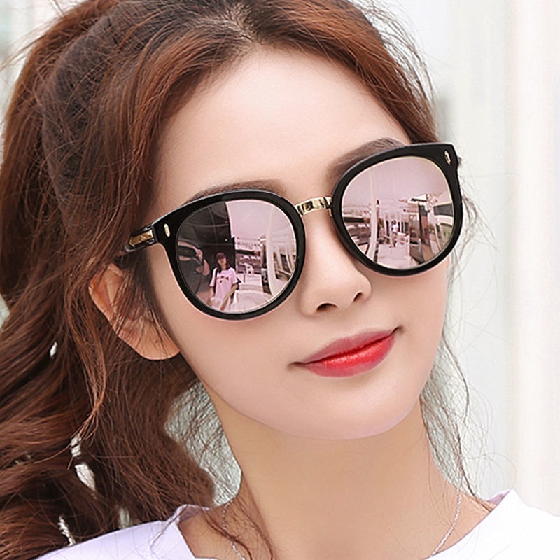 Óculos De Sol Feminino Espelhado Com Rosto Redondo