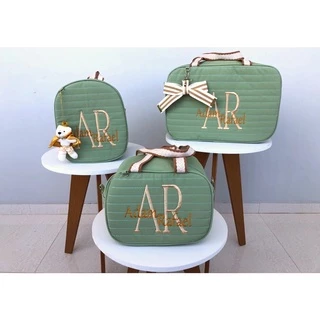 Kit Saída Maternidade Modelo Mala Personalizado Tiara Baby - Conjunto Para Bebê, Conjunto de Bolsa, Mala - Direto de Fábrica.
