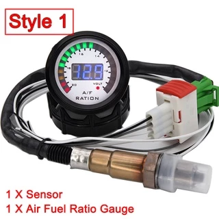 Medidor De Ar Combustível Digital HD Oxigênio O2 Sensor Para Voltímetro De Carro 12V Tensão AFR 52mm 2 Em 1 Com Banda Estreita