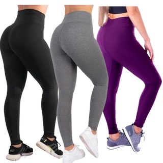 kit 3 calças leggings suplex