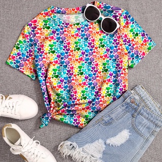 Blusinha Cropped Blusa Camiseta Thsirt Feminina Mini Blusa Verão Tendência  estampas coloridas cores Neon coração LGBTQ+