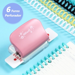 Perfurador / Furador De Papel Kw-Trio Com 6 Furos De Metal Com 5 Folhas Capacidade 6mm Para A4 A5 B5 Notebook Recados