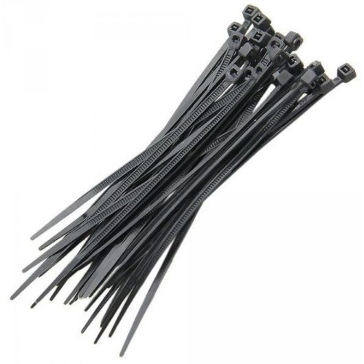 KIT 100 ABRACADEIRAS NYLON 2,5MM X 200MM PRETA