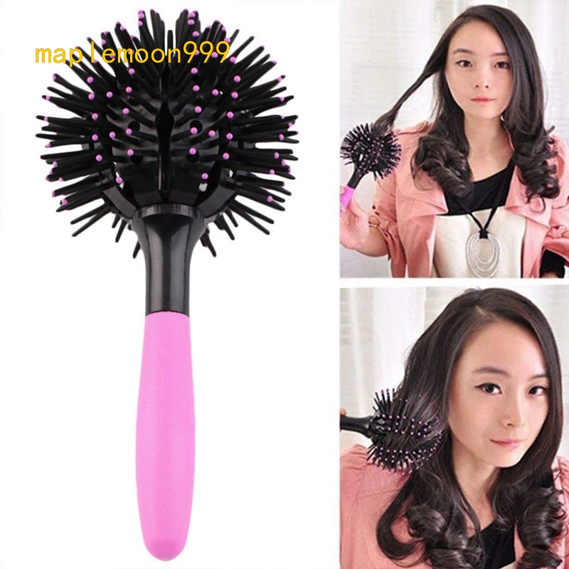 Bomba curl pente 3d 360 graus cabelo styling cabeça de plástico