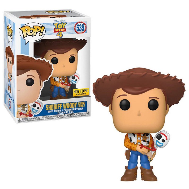  POP! Funko Disney Pixar Toy Story 4 Sheriff Woody Holding FORKY  Vinyl Exclusive #535 : Toys & Games