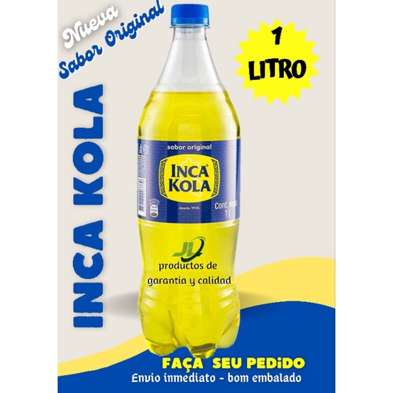 INCA KOLA 1 LITRO. Refrigerante Gaseosa do Perú Sabor Original