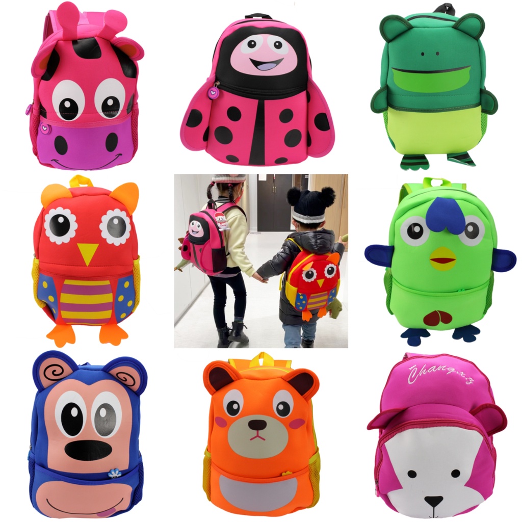 Mochila Infantil Escolar Menino Menina Bichinhos Animais Zoo Impermeável Resistente