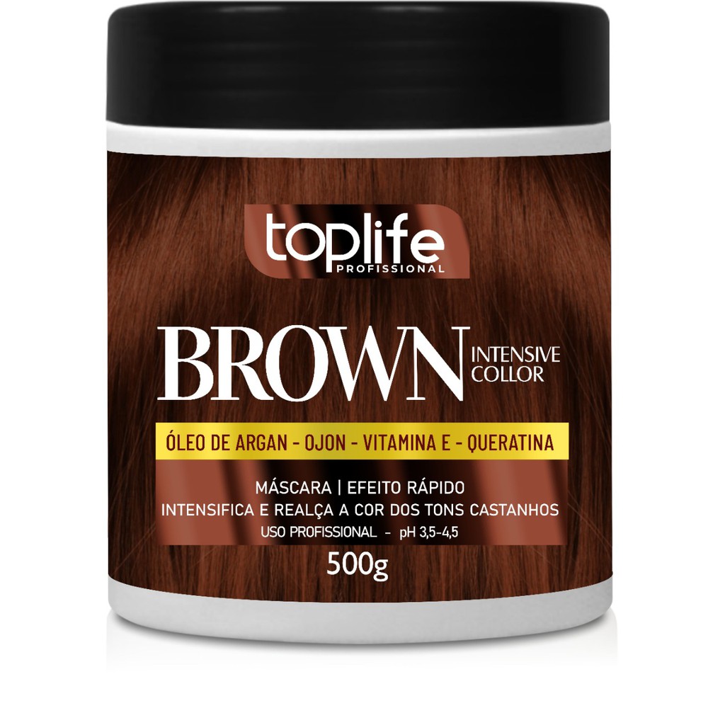 Máscara Brown Marrom E Castanho Iluminado Toplife 500gr | Shopee Brasil