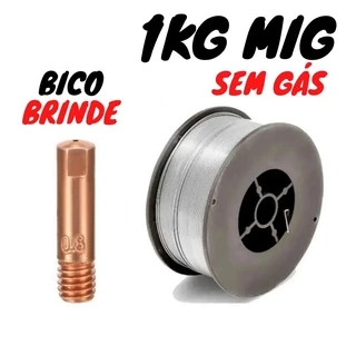 Arame Mig Sem Gas 0,80mm 1kg + 1 Bico Contato 0,80mm - Soldaforte