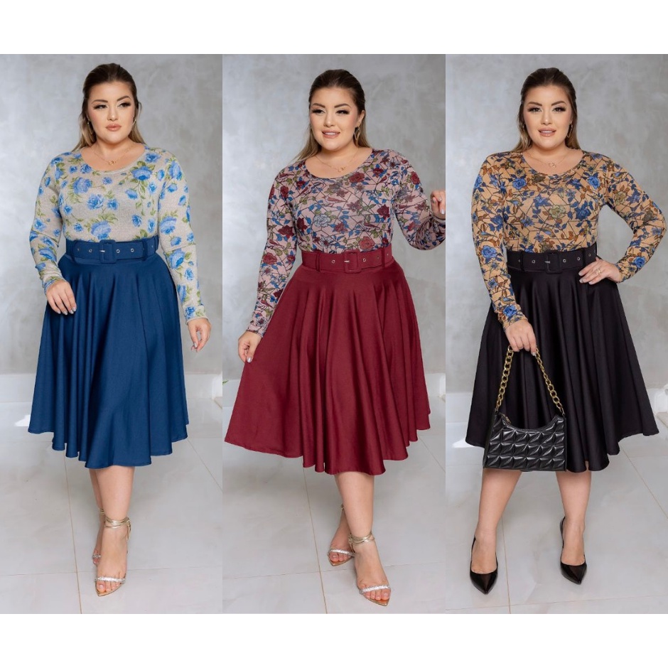 Moda saia hot sale midi 2019