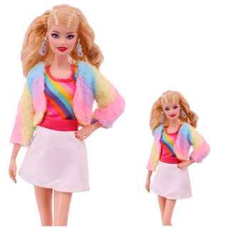 Roupa Para Boneca Barbie + 2 Sapatos Moletom Capuz Calça 32f