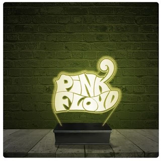 Led Luminária Acrílico Abajur - Pink Floyd Rock