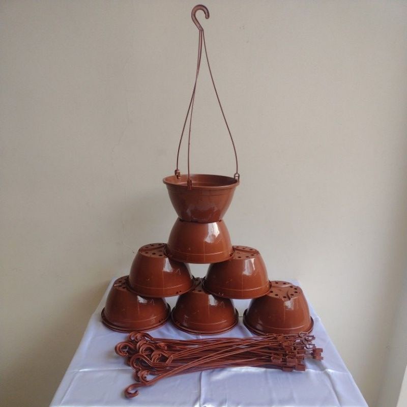 Kit 10 Vasos Cuias 21 com Alças nas cores Marrom e Preto