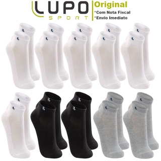 Kit De 10 Pares De Meias Lupo Sport Cano Curto Unissex Algodão Tamanho 33 ao 44