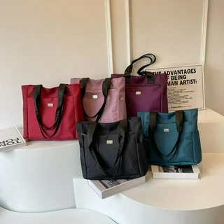 1 PC material De Tecido De Cor Sólida Elegante E Minimalista Com Fecho De Zíper design De Grande Capacidade Para Bolsa Feminina Commute/Work