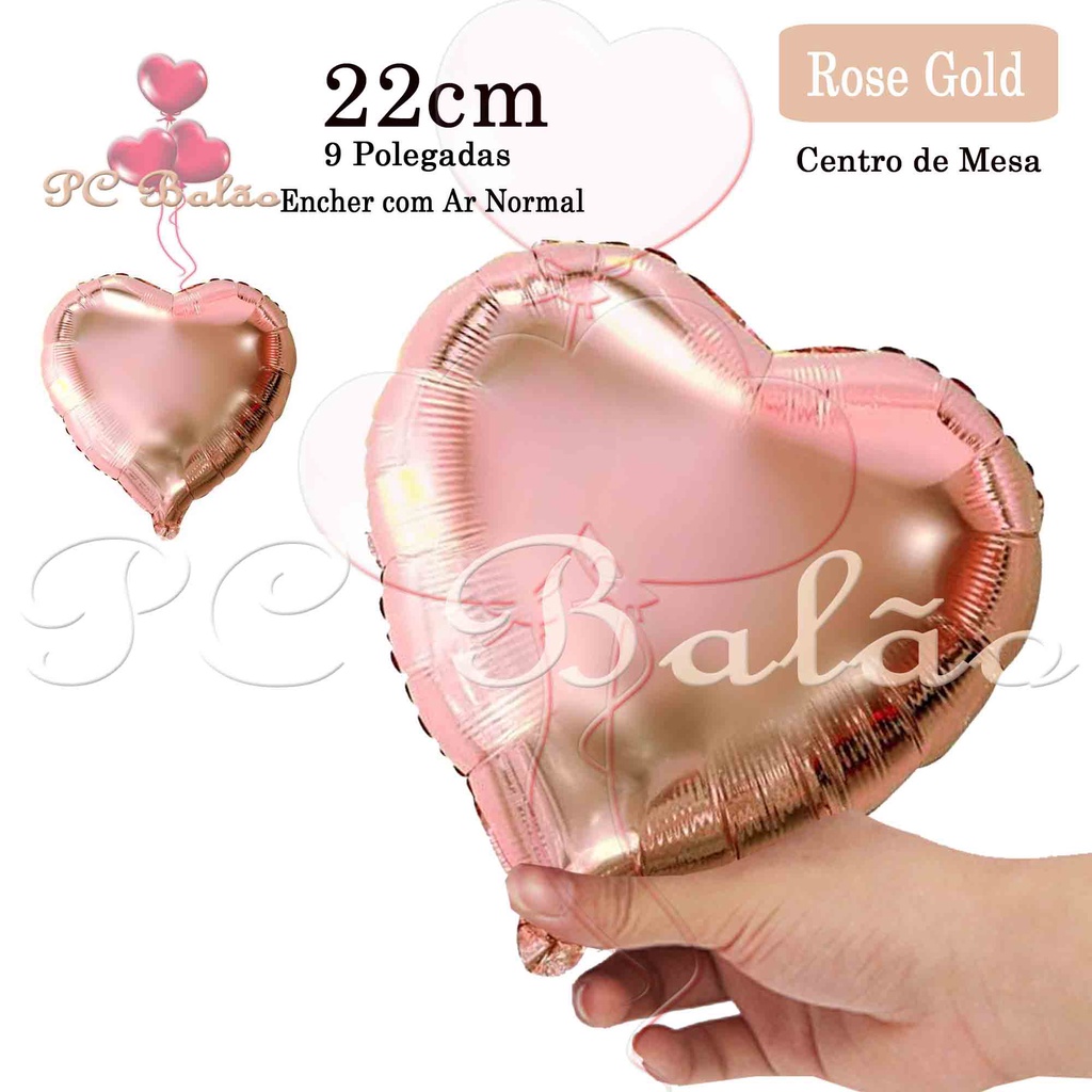 Balão Número Pequeno Rose Gold - 35cm - Partyval