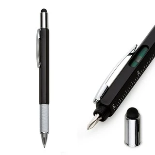 Kit 10 Canetas Multifuncional Touch Régua Esferográfica Nível Fenda Philips