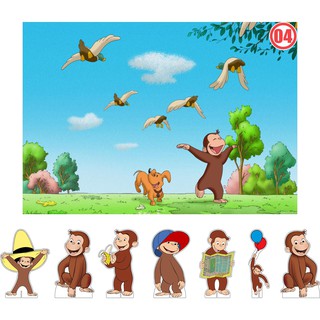 Kit Display + Painel 1,5x1m Festa Infantil George O Macaco