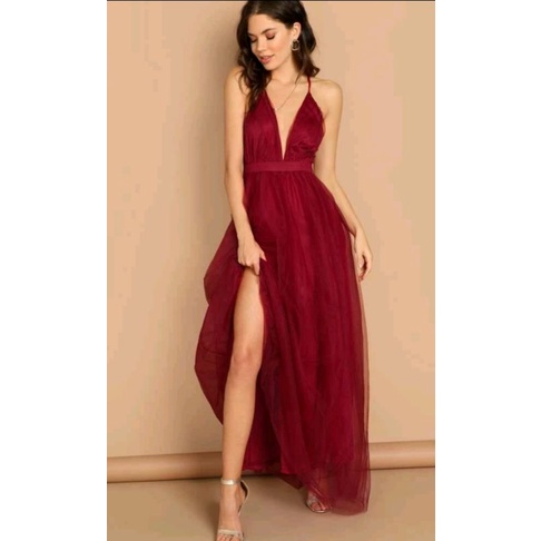 Vestido marsala para store formatura